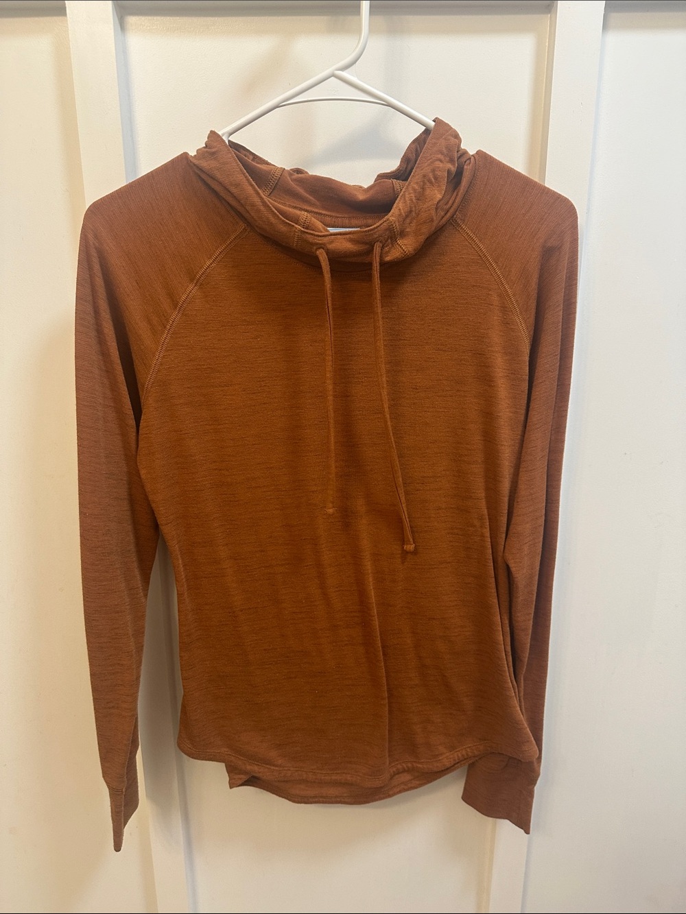 Rust Brown Long Sleeve Cowl Neck Tee